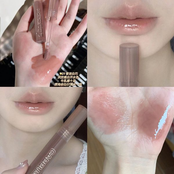 Cappuvini Lava Chocolate Lip Gloss Moisturizing Toot Lip Glaze Mirror Transparent Glass Lip Gloss