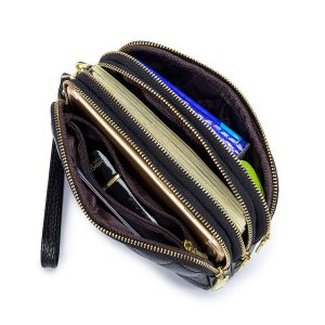 Women's clutch bag, large capacity, three-layer wallet, first layer cowhide, multi-functional temperament, mother's leather clutch bag