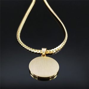 Stainless Steel Wenyuan Pendant Necklace Inlaid Zircon Gold Black Steel Women's Fashion Accessories Wholesale