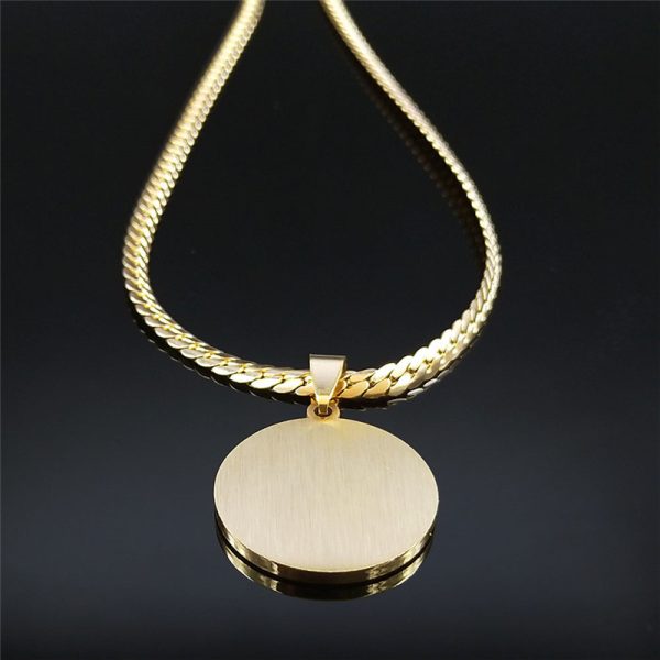 Stainless Steel Wenyuan Pendant Necklace Inlaid Zircon Gold Black Steel Women's Fashion Accessories Wholesale - Image 3