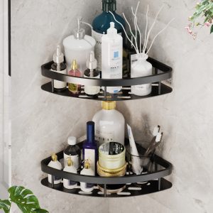 Non-perforated toilet shelves, home wall toiletries, storage racks, bathroom space aluminum wall hanging tripods