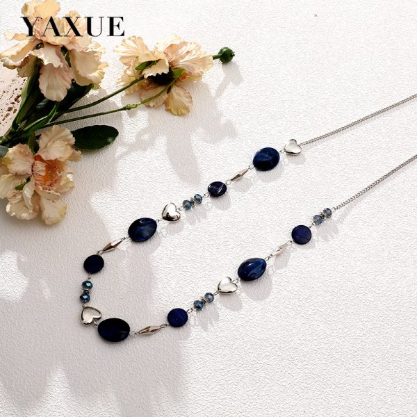European and American explosive foreign trade geometric heart shape versatile long women's necklace cross-border jewelry