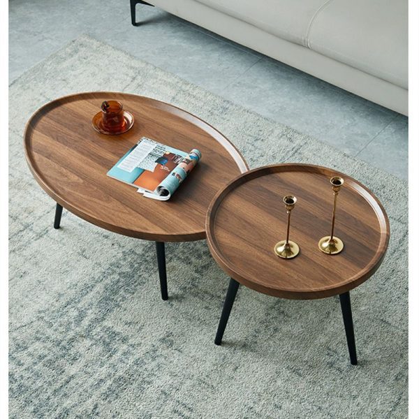 Carefully selected manufacturers light luxury Nordic small apartment living room coffee table simple modern home creative side table oval table - Image 2
