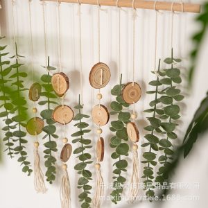 Simulation eucalyptus leaf hanging room decoration hand-woven wall hanging B&B entrance background wall decoration ins style