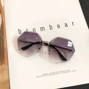 TY3001 anti-ultraviolet sunglasses fashion rimless cut edge sunglasses korean women retro outdoor cover glasses