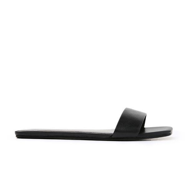 Sheepskin ~ Su Yinyin has the same style of ROW square toe leather flat slippers women's summer sandals - Image 5