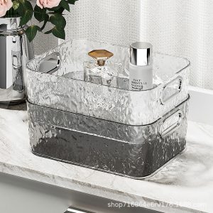 Light luxury desktop storage box, bathroom, bathroom, kitchen, cosmetics, lipstick, sundries organizer, glacier pattern storage basket