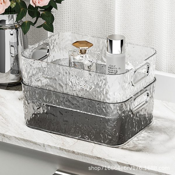 Light luxury desktop storage box, bathroom, bathroom, kitchen, cosmetics, lipstick, sundries organizer, glacier pattern storage basket - Image 3