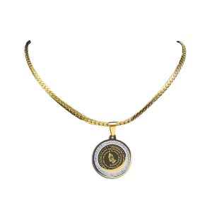 Stainless Steel Wenyuan Pendant Necklace Inlaid Zircon Gold Black Steel Women's Fashion Accessories Wholesale