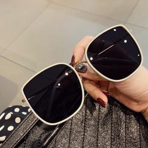 Douyin beige sunglasses women's trend 2022 new large-frame Korean version of the trend glasses Internet celebrity with the same sunglasses