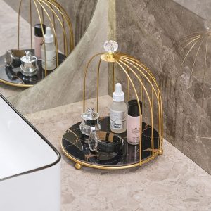 Bathroom cosmetics rack toilet toilet wash dressing table wrought iron bird cage skin care products desktop storage box