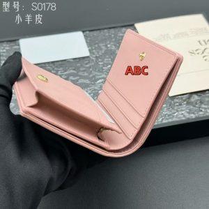 D home bi-fold wallet with logo leather ladies wallet sheepskin coin purse quilted short wallet sense of quality