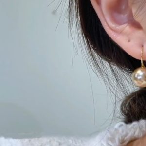 Retro French design, pearl earrings, earhooks, light luxury, high-end temperament, elegant earrings, women