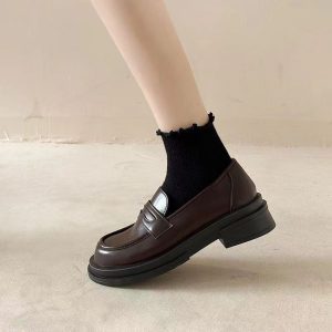 Thick-soled college British style women's 2024 new summer slip-on Mary Jane loafers