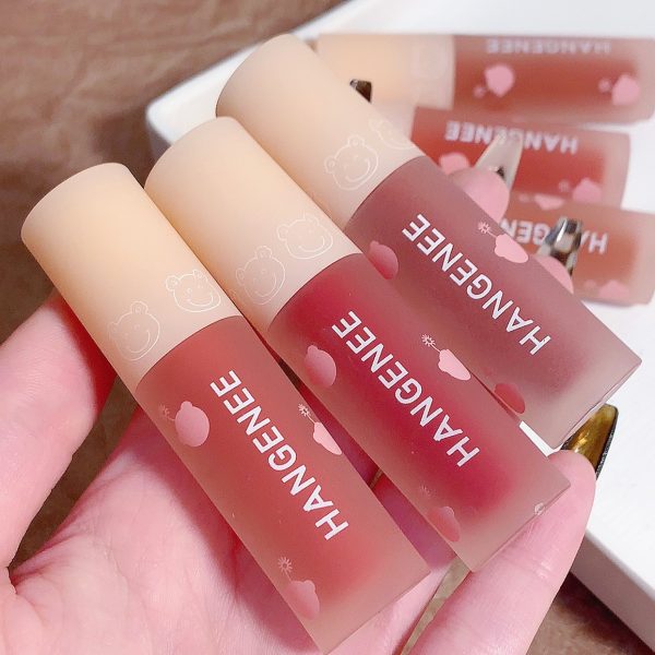 &HANGENEE Han Jini Fireworks Bear Lip Glaze Lipstick Female Niche Brand Fireworks Bear Shuiguang Lip Clay Students - Image 4