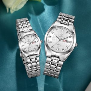 Rebinge luxury style new couple men's watch steel band day date waterproof women's watch one drop shipping