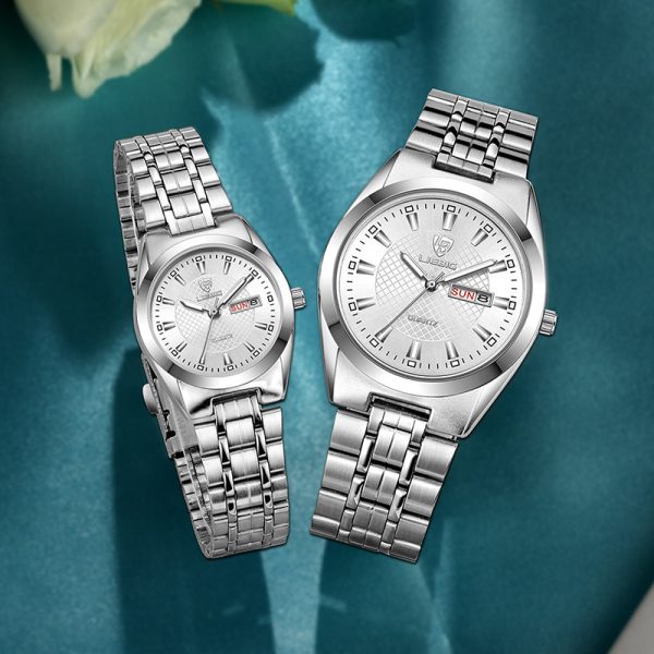 Rebinge luxury style new couple men's watch steel band day date waterproof women's watch one drop shipping - Image 3