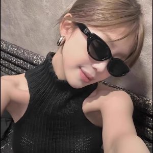 Retro Cat Eye Sunglasses Women's Premium 2025gm New Jennie Narrow Frame Sunscreen UV Sunglasses