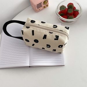Ye language niche design letter printed bag woman personality versatile bag clutch bag large capacity pen bag storage bag