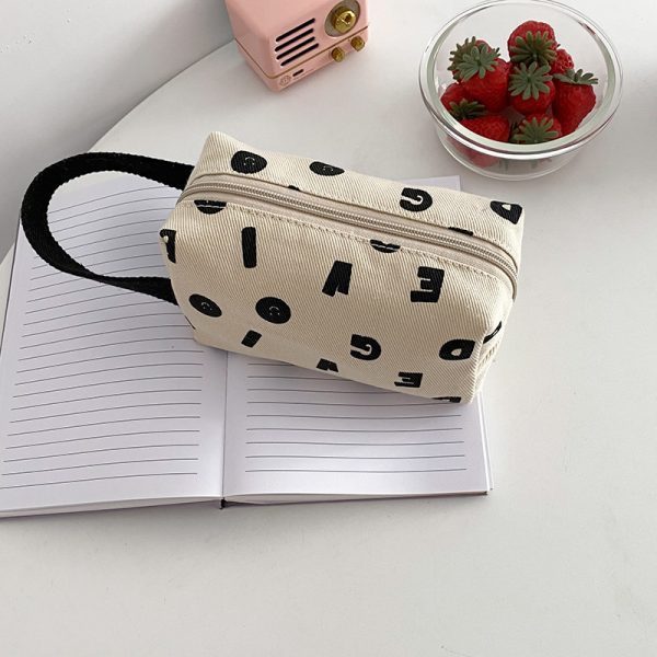 Ye language niche design letter printed bag woman personality versatile bag clutch bag large capacity pen bag storage bag - Image 2