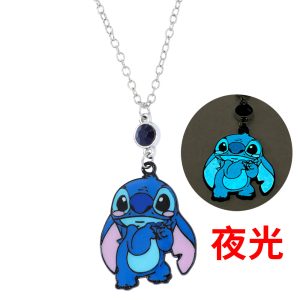 Cartoon Stitch Angel Couple Necklace Women's Versatile Fashion Clavicle Chain Hip Hop Couple Pendant
