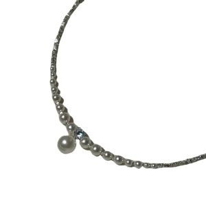 Flash diamond broken silver pearl necklace women's 2023 new hot design sense high-end clavicle chain light luxury niche necklace
