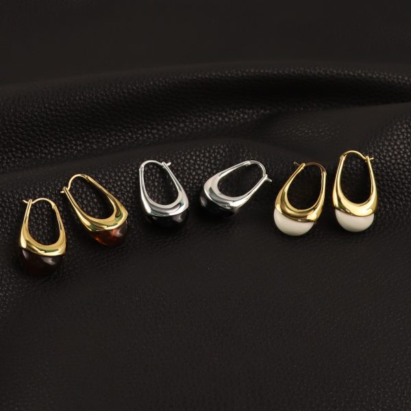French natural gemstone niche design sterling silver earrings women's new retro elegant temperament high-end stud earrings - Image 2