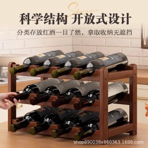 Red wine rack storage rack, home wine rack, wine display rack, wine cabinet, bar simple trellis display rack
