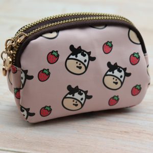 New Korean printed double zipper cute large capacity wallet student coin purse ID card card bag storage bag for women