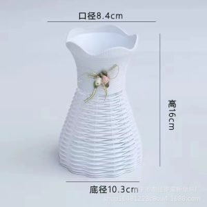 Living room flower arrangement container ornaments, plastic vases, artificial flower arrangements, desktop rectangular flower pots, home decoration containers