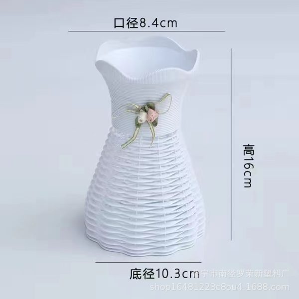 Living room flower arrangement container ornaments, plastic vases, artificial flower arrangements, desktop rectangular flower pots, home decoration containers - Image 4