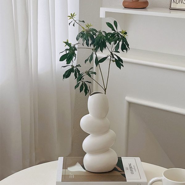 Creative ceramic vase ins wind light luxury high-end special-shaped cobblestone home decoration living room flower arrangement porch decoration - Image 4
