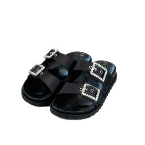 Slip-flops women's 25 summer new 71720088 bright diamond square buckle thick-soled Birkenstock shoes to wear flip-flops