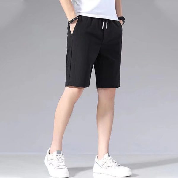 Summer thin cropped pants, men's casual and versatile shorts, ice silk loose trend medium pants, 5 breeches pants - Image 2