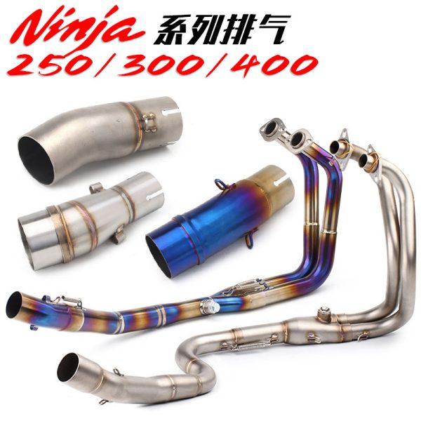 Little Ninja NINJA400 Z400 Z250Z300Z250SL middle section titanium alloy front section motorcycle exhaust pipe
