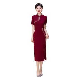 Qipao Mom Wedding Banquet Outfit 2025 New Xi Mother-in-law Clothes Wedding Dress Young Xi Mother-in-law Long Qipao