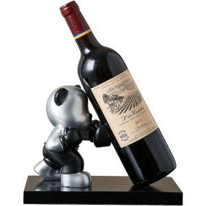Cartoon wine cabinet resin silver boxing panda wine rack ornaments artist living room decoration office soft furnishings