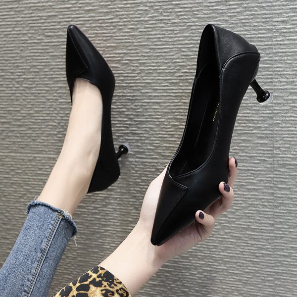 Stunning ~ pointed temperament high heels women's 2023 new French fashion pumps single shoes women's office business - Image 2