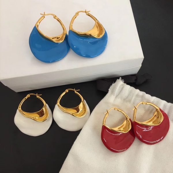 High-end retro French drop glaze, exaggerated irregular earrings, big earrings, women's European and American niche, cold style earrings