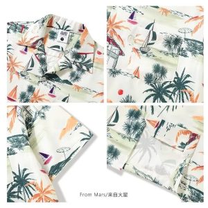 New Men's Printed Short Sleeve Floral Shirt Hawaiian Youth Ruffian Handsome Versatile Shirt Casual Fashion Vintage Inch Shirt