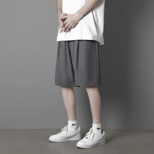 Shorts men's summer ice silk thin outer wear quick-drying loose basketball pants five-point casual sports pants fast-drying