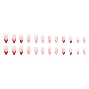 European and American pointed nails mid-length ins French pink girl sweet style star simple and cute detachable royal nail piece