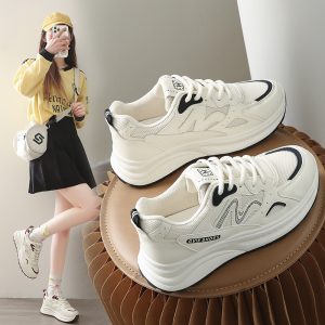 Lightweight daily women's shoes, daddy shoes, women's platform sports white shoes, 2025 spring and autumn new versatile casual board shoes
