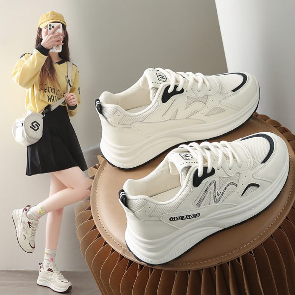 Lightweight daily women's shoes, daddy shoes, women's platform sports white shoes, 2025 spring and autumn new versatile casual board shoes - Image 2