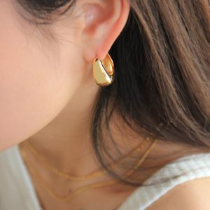 French vintage CELI metal brass gold-plated earrings European and American cross-border cold wind high quality earrings jewelry wholesale