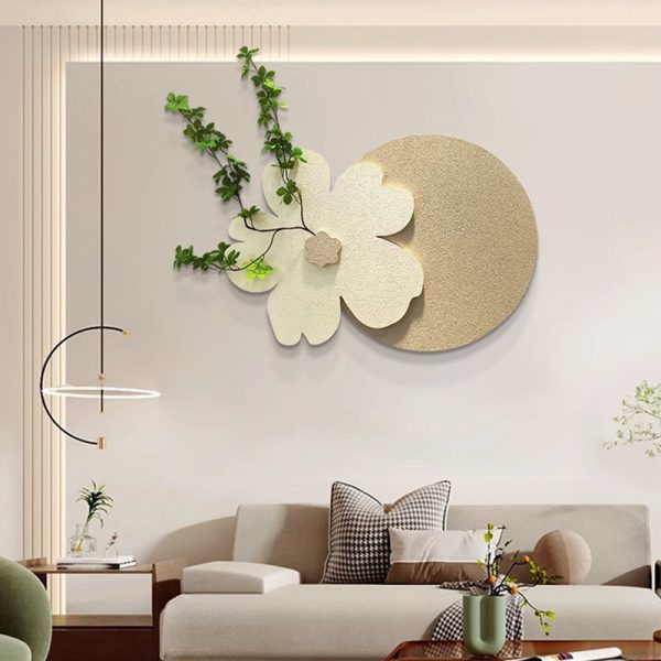 Restaurant decoration painting, creative flowers, sandstone painting, three-dimensional physical green plant hanging painting, living room, bedroom, high-end sense wall painting - Image 2