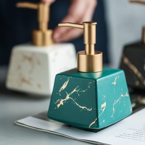 Light luxury ceramic hand sanitizer, shower gel, shampoo, water bottle, lotion, press bottle, model room bathroom decoration