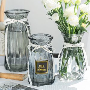 Vase Nordic style ornament living room clear glass simple aquaculture flower arrangement hydroponic drying flower vessel flower decoration