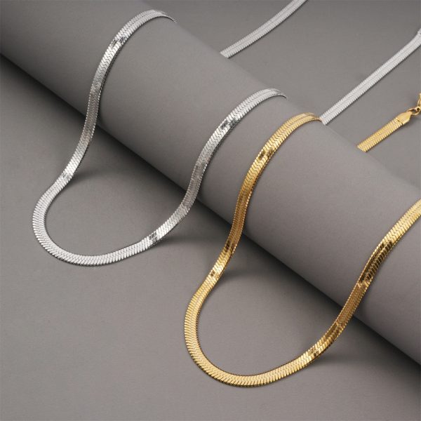 Authentic LANG titanium steel necklace male snake bone chain necklace wide blade chain simple high-end sense men's niche design: - Image 3
