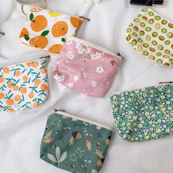 Coin Purse Fabric Women's Small Cute Mobile Phone Printing Wallet One Square Small Pocket Bag Thin Cute Coin Bag - Image 4